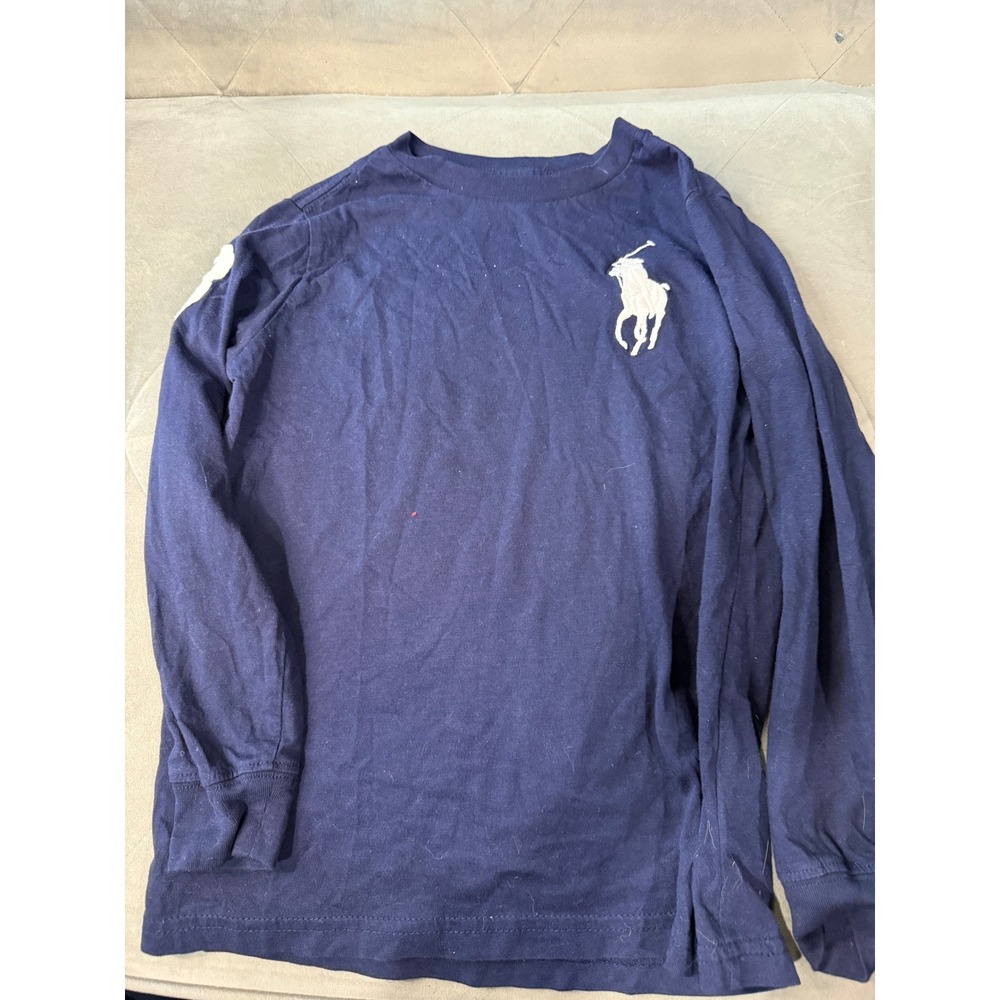 Polo Ralph Lauren Boys Navy Blue Big Pony Long Sleeve T-Shirt Size 6 120